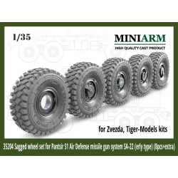 MINIARM 1/35, B35202, Sagged wheel set "Kama" for 6X6 Truck Kamaz -5350 (6pcs)