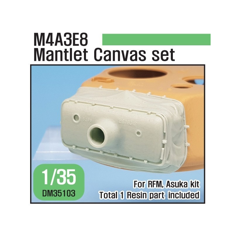 DEF. MODEL ,DM35103, M4A3E8 Mantlet Canvas Covet set ( for RFM, Asuka 1/35)