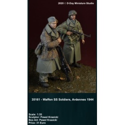D-Day Miniature, 35161 –Waffen SS Soldiers, Ardennes 1944 (2 FIGURES),SCALE 1/35