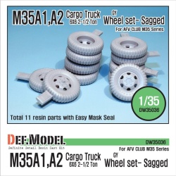 DEF.MODEL, DM35036, U.S. M35A1/A2 Cargo Truck Wheel set- sagged (for AFV ), 1:35