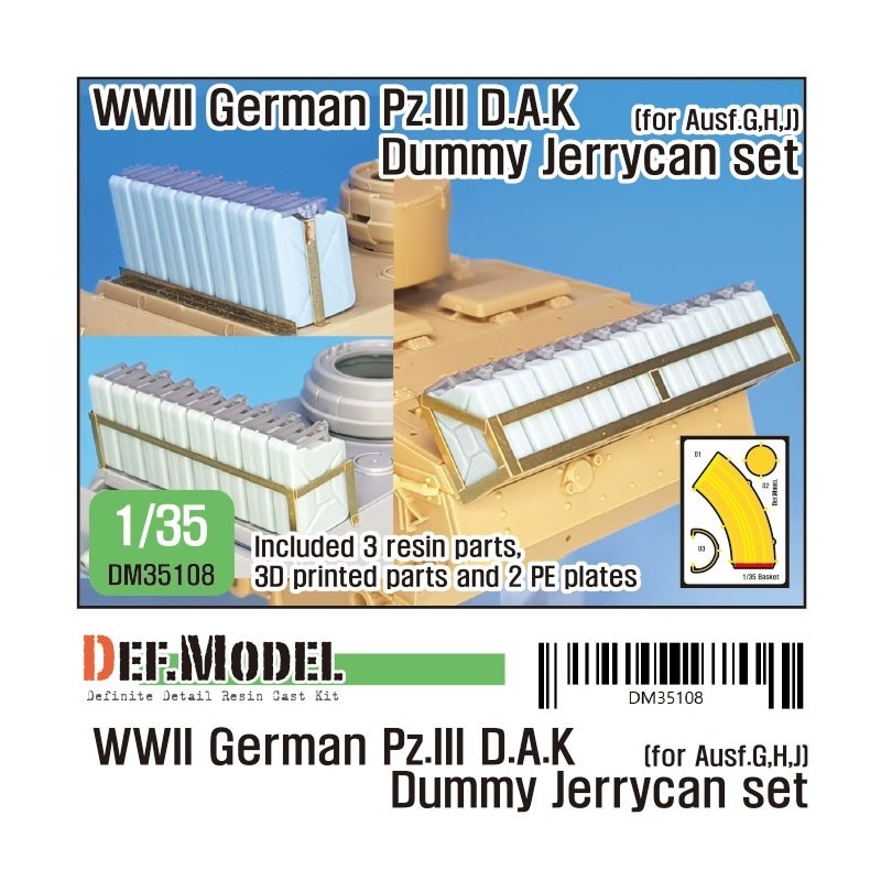 DEF. MODEL ,DM35107, WWII German Pz.III 5cm barrel with canvas cover (for Academy/Dragon),1:35