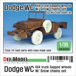 DEF. MODEL DW30055, US Army Trailer & Dodge WC Extra Sagged Wheel set , 1:35