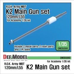 DEF.MODEL, DM35080, ROK K2 120mm/L55 Metal Barrel Set , 1/35