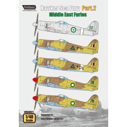 WOLFPACK WD48021, DECAL SET - Hawker Sea Fury Part.2 - Middle East Furies (for Airfix 1/48), SCALE 1:48