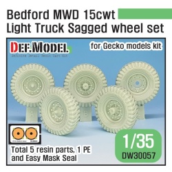 DEF. MODEL DW30057, British Bedford MWD 15cwt Truck Sagged wheel set, SCALE 1:35