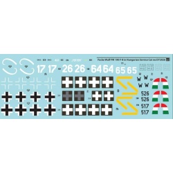 S.B.S Models, 1:72, D72026, Focke-Wulf Fw-190 F-8 in Hungarian Service (DECALS)