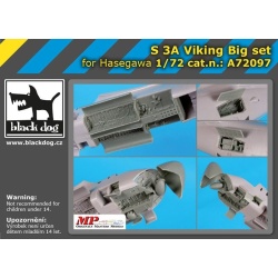S 3 A Viking big set for HASEGAWA, cat.n.: A72097 , BLACK DOG 1:72