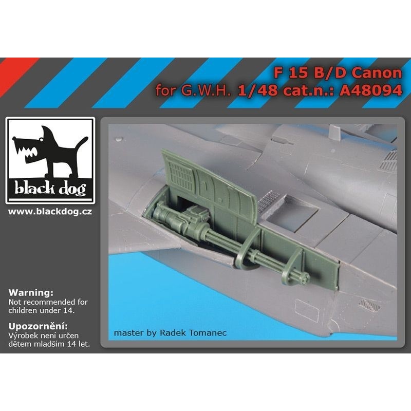 A48094, SCALE 1/48 F-15 B/D canon , BLACK DOG, 1:48