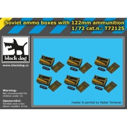 T72125, SCALE 1/72 Soviet ammo boxes with 122 mm ammunition,  BLACK DOG