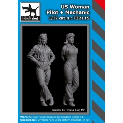 US woman pilot+mechanic (2 FIG.), F32115 , BLACK DOG, 1:32