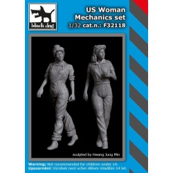 US woman mechanics set (2 FIG.), F32118 , BLACK DOG, 1:32