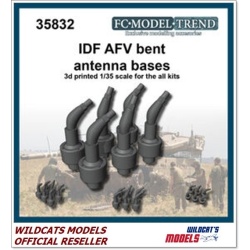 FC MODEL TREND 35832, IDF AFV bent antenna bases, 3d printed, 1/35