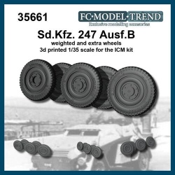 FC MODEL TREND 35661, Sd.Kfz.247 weighted wheels, Resin cast, 1/35 Scale