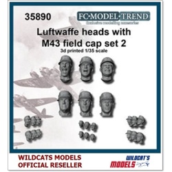 FC MODEL TREND 35890, Luftwaffe heads with M-43 cap, set 2, 3d printed, 1/35