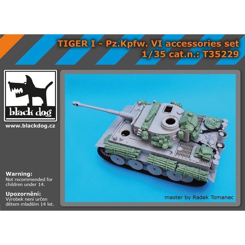 Tiger I Pz.Kpfw VI accessories set , T35229, BLACK DOG, 1:35