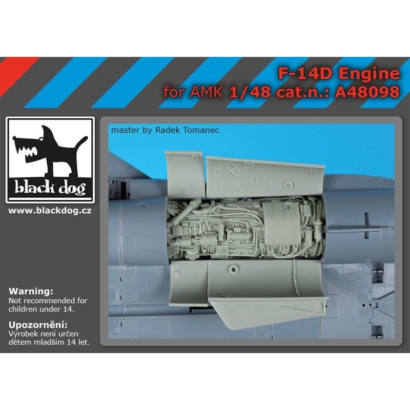 F-14 D engine for AMK, cat.n.:A48098 , BLACK DOG, 1:48