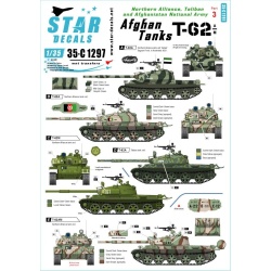 Star Decals, 35-C1297 DECAL FOR Afghan Tanks NO 3. T-62A/AM, SCALE 1/35