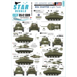 Star Decals 35-C1309, US Armored Mix NO 2. M24 Chaffee in Europe 1944-45, 1/35