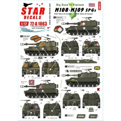 Star Decals, 72-A1063, Big Guns in Vietnam. US Army M108/M109 SP Howitzers, 1/72