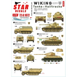 Star Decals 72-A1072, Wiking NO 3. SS-Pz.Regiment 5. Tanks & Halftracks, 1/72