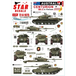 Star Decals, 72-A1075 , Australia in Vietnam NO 1. Aussie Centurion Mk 5, 1/72
