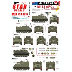 Star Decals, 72-A1076, Australia in Vietnam NO 2. Aussie M113 APCs. M113A1, 1/72