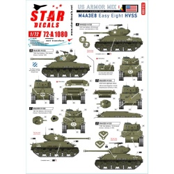 Star Decals, 72-A1080, US M4A3E8 'Easy Eight' tanks in NV Europe 1944-45, 1/72