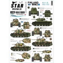 Star Decal 48-B1009, Finland WW2 NO 1. KV-1E and ISU-152 heavy tanks, SCALE 1/48