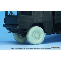 DEF. MODEL DW35126, German Man 5t. Mil gl Truck Sagged Wheel set(2) Continental HCS tires (for Hobbyboss /REVELL1/35), 1:35