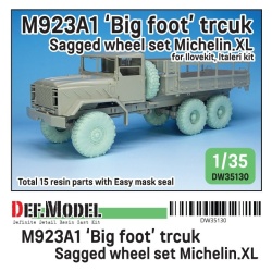 DEF.MODEL DW35130, M923A1 'BIG FOOT' Truck Michelin XL Sagged Wheel set , 1/35