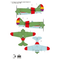 Wolfpack WD32008, Polikarpov I-16 Type 10 Part.2 - Spanish Civil War (DECAL SET), SCALE 1/32