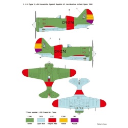 Wolfpack WD32008, Polikarpov I-16 Type 10 Part.2 - Spanish Civil War (DECAL SET), SCALE 1/32