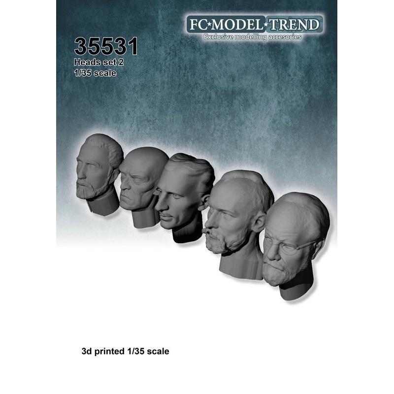 35531 3d printed heads 2, SCALE 1:35 FC MODEL TREND