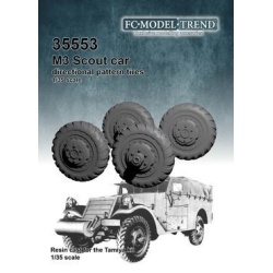 35553 3d printed M3 Scout car directional pattern tire wheels, SCALE 1:35 FC MODEL TREND