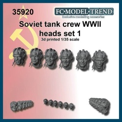 FC MODEL TREND 35920, Soviet tank crew heads, set 1, 3d printed , 1/35