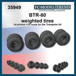 FC MODEL TREND 35949, BTR-80 weighted wheels 3d printed for Trumpeter kits, 1/35