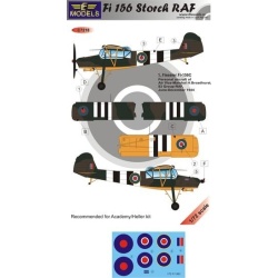 Fi 156 RAF - DECAL SET+ weighted wheels and filter, LFC7218, LF MODELS, 1:72