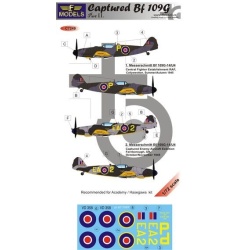 Captured Bf 109G Part II. - DECAL SET, LFC7249, LF MODELS, 1:72