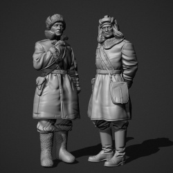 FI35-130, Soviet tank officers in sheepskin coat set (2 Fig.), PANZER ART 1:35