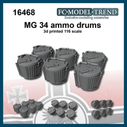 FC MODEL TREND 16468, MG-34 ammo drums, 3d printed , 1/16