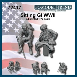 FC MODEL TREND 72417, Seated USA soldiers WWII, 3d printed, 1/72 Scale