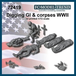 FC MODEL TREND 72419, Fallen US Soldiers WWII, 3d printed, 1/72 Scale
