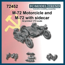 FC MODEL TREND 72452, Soviet motorcycle M-72 with and without, 3d printed , 1/72