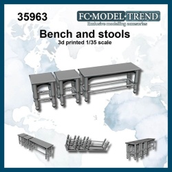 FC MODEL TREND 35963, Bench and stools, 3d printed, 1/35
