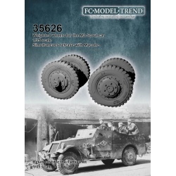 FC MODEL TREND 35626, M3 Scout car, weighted wheels, Resin cast for TAMIYA, 1/35