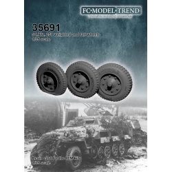 FC MODEL TREND 35691, Sd.Kfz 251 weighted wheels + flat wheel, Resin cast, 1/35