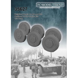 FC MODEL TREND 35627, Weighted wheels for M8 & M20, Resin cast for TAMIYA, 1/35