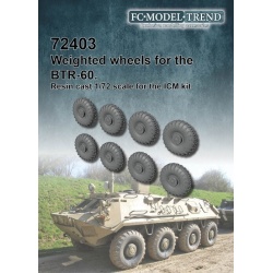 FC MODEL TREND 72403, BTR-60 weighted wheels for ICM kit, 3d printed, 1/72 scale