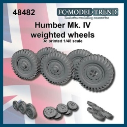 FC MODEL TREND 48482, Humber Mk. IV, weighted wheels for Tamiya kit, 1/48 Scale.