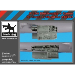 F-104 electronics + canon, cat.n.: A48107 for KINETIC , BLACK DOG, 1:48
